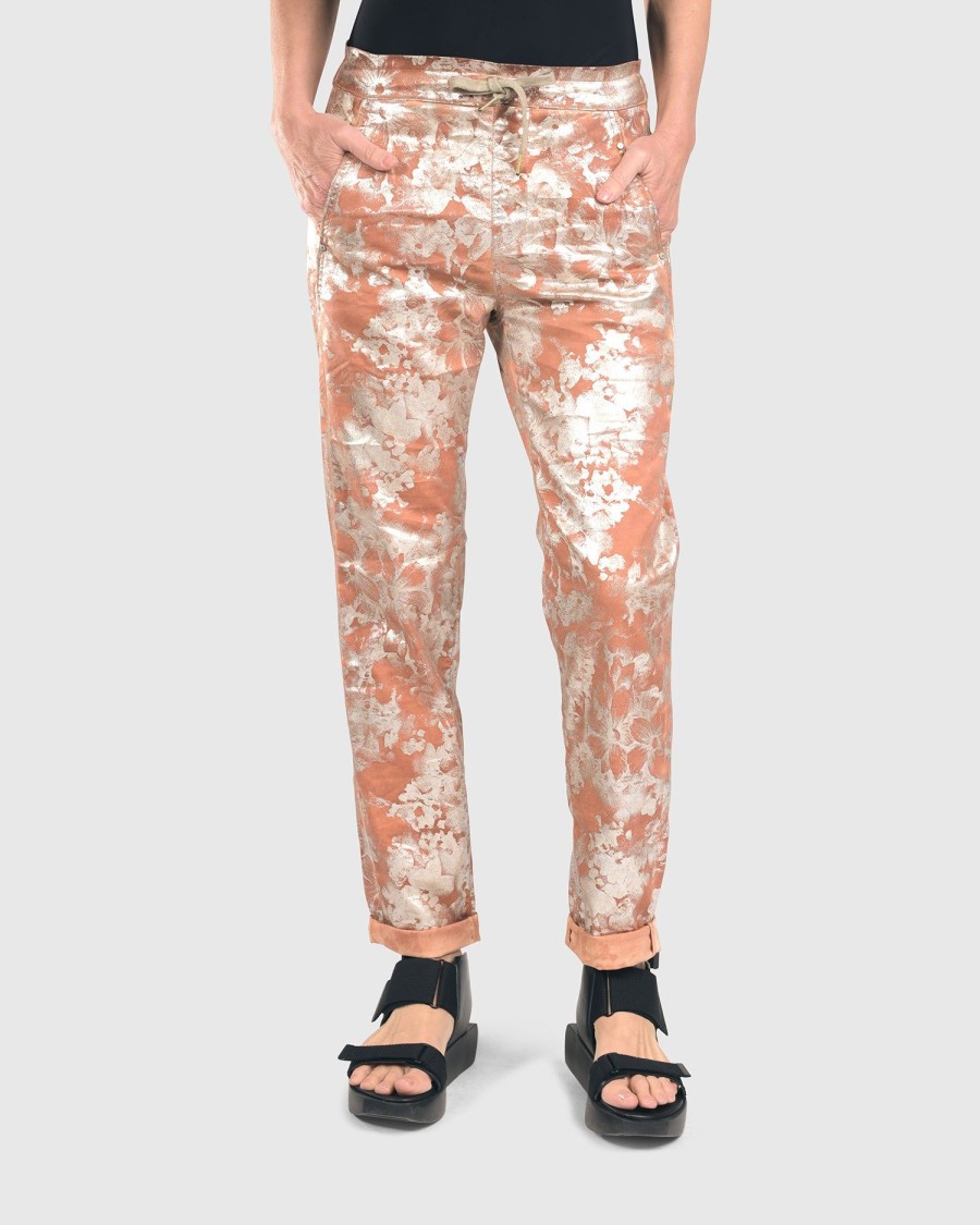 ALEMBIKA Floral Iconic Stretch Jeans, Rust