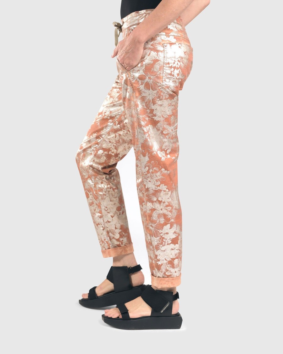 ALEMBIKA Floral Iconic Stretch Jeans, Rust