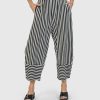 ALEMBIKA Urban Stripes Lantern Pants, Black