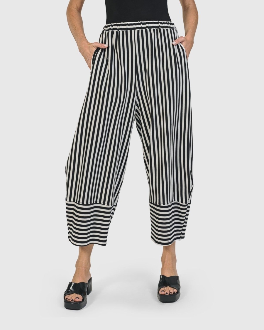 ALEMBIKA Urban Stripes Lantern Pants, Black