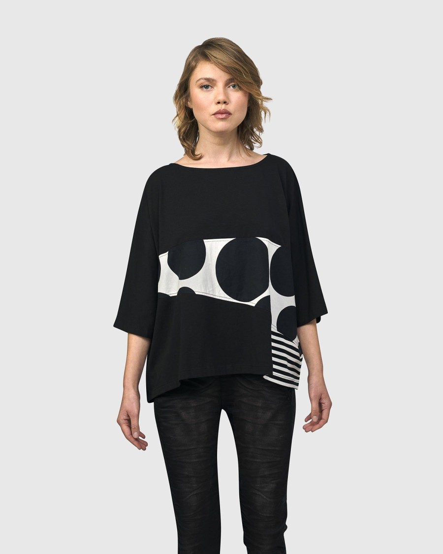 ALEMBIKA Urban Rockefeller Dots Boxy Tee, Mono