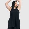 ALEMBIKA Essential Sleeveless Tunic Top, Black