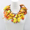 ALEMBIKA Butterflies Necklace, Yellow & Orange