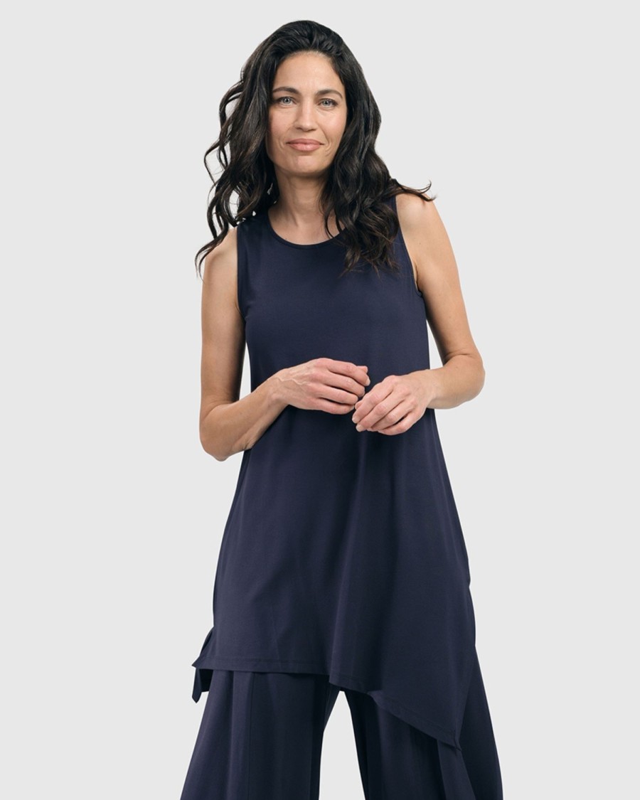 ALEMBIKA Essential Sleeveless Tunic Top, Navy