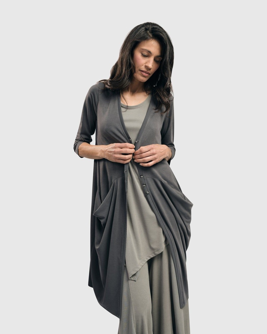 ALEMBIKA Essential Draped Cocoon Jacket, Grey