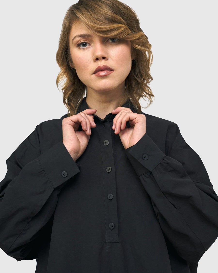 ALEMBIKA Urban Oversized Trapeze Shirt, Black