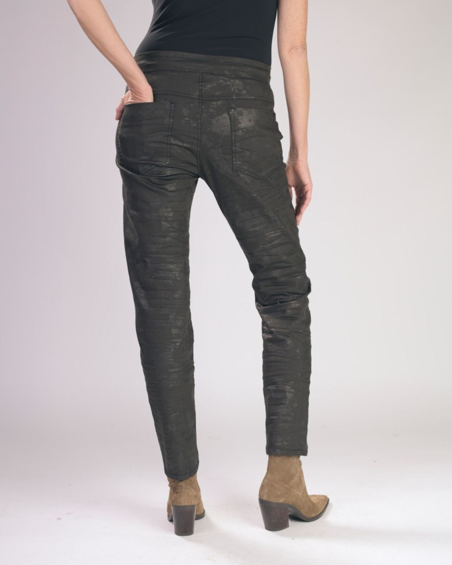 ALEMBIKA Floral Iconic Stretch Jeans, Chocolate