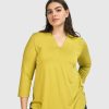 ALEMBIKA Essential V-Neck Top, Lime