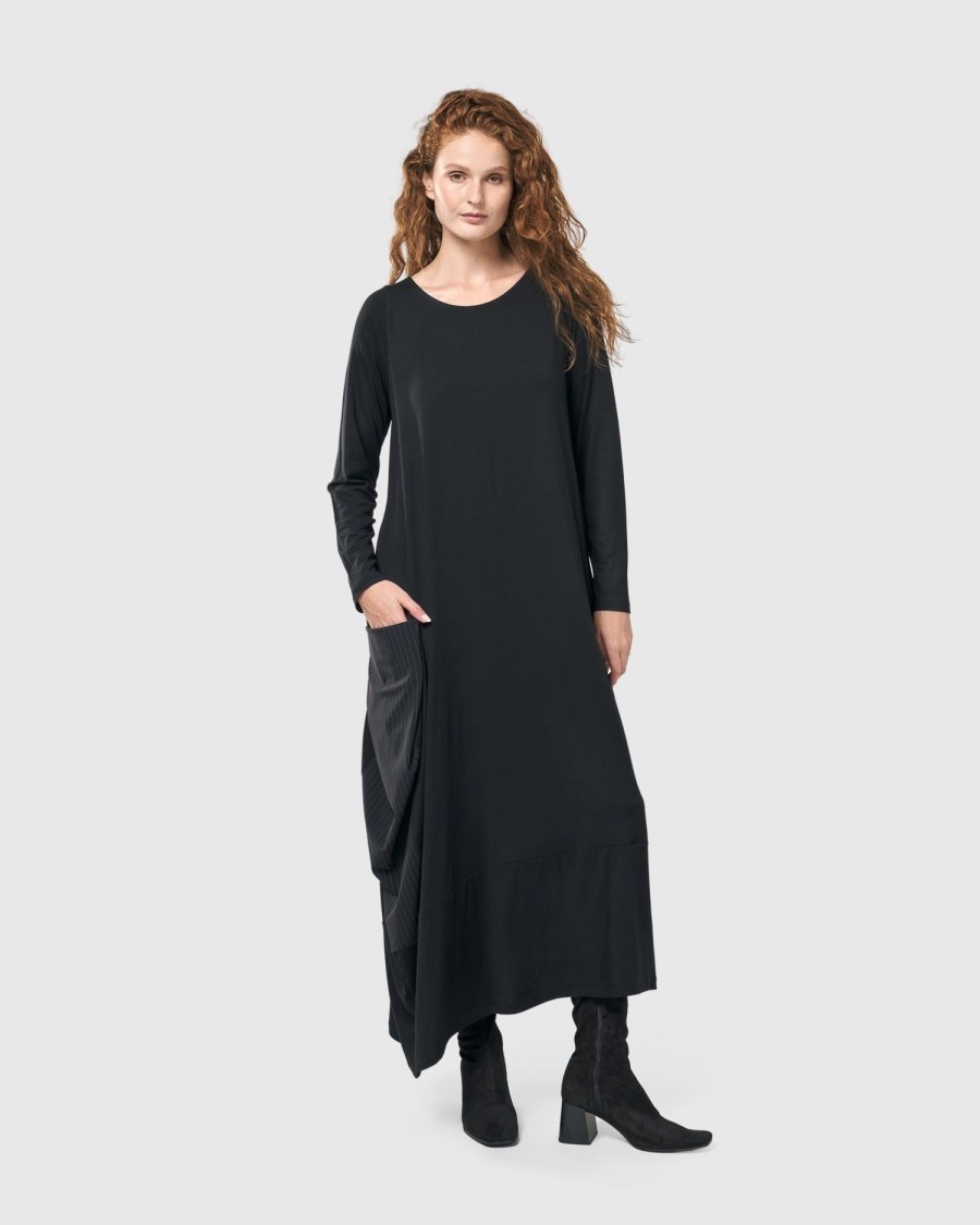 ALEMBIKA Midnight Maxi Dress, Black