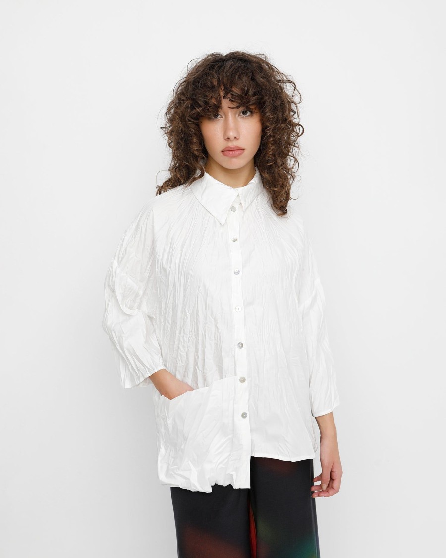 ALEMBIKA Ozai N Ku Trickster Crinkle Shirt, White