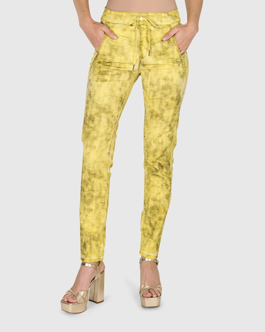 ALEMBIKA Iconic Stretch Jeans, Citron