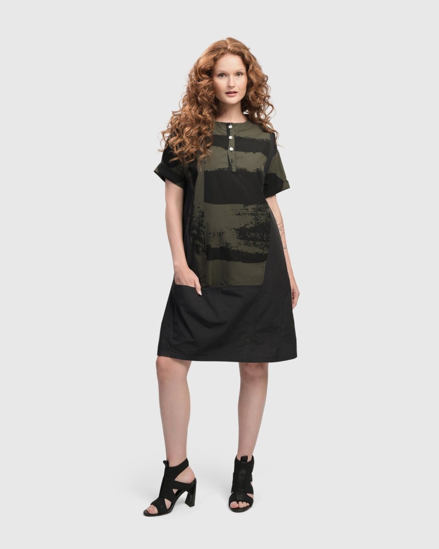 ALEMBIKA Urban Sapporo Shift Dress, Khaki