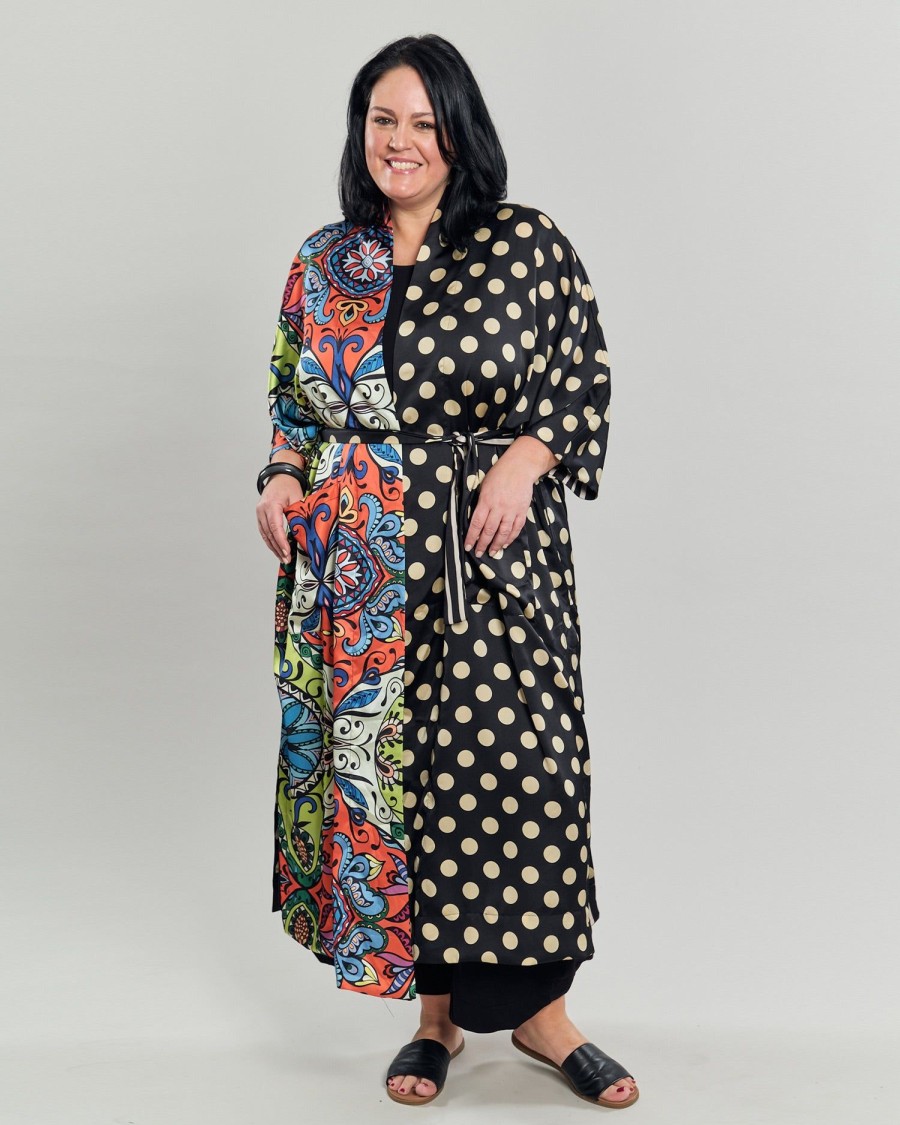 ALEMBIKA Paisley Dot Long Kimono Jacket, Multip