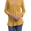 ALEMBIKA Essential Linen V-Neck Top, Yellow