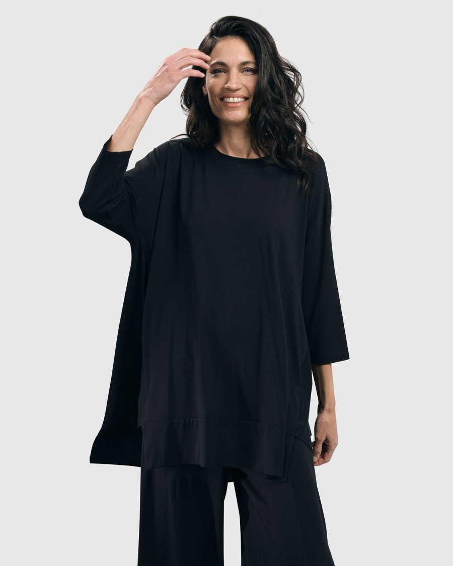 ALEMBIKA Essential Oversized Trapeze Top, Black