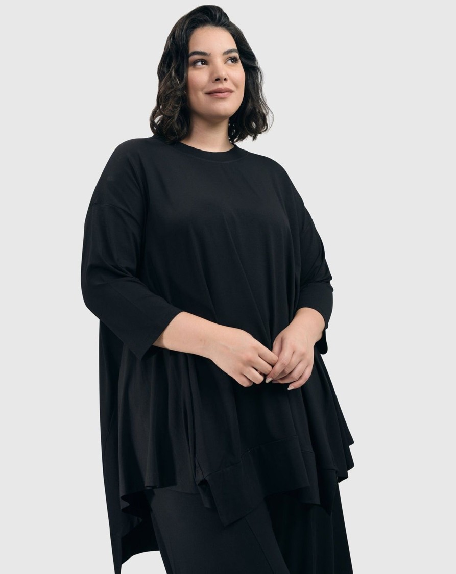 ALEMBIKA Essential Oversized Trapeze Top, Black