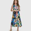 ALEMBIKA Forget-Me-Not Sleeveless Maxi Dress, Garden