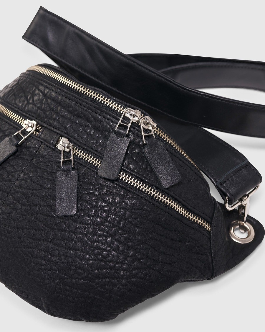 ALEMBIKA Crossbody Sling Bag, Black Strap