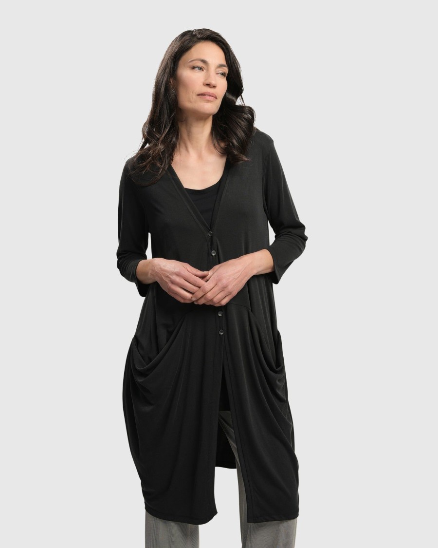 ALEMBIKA Essential Draped Cocoon Jacket, Charcoal