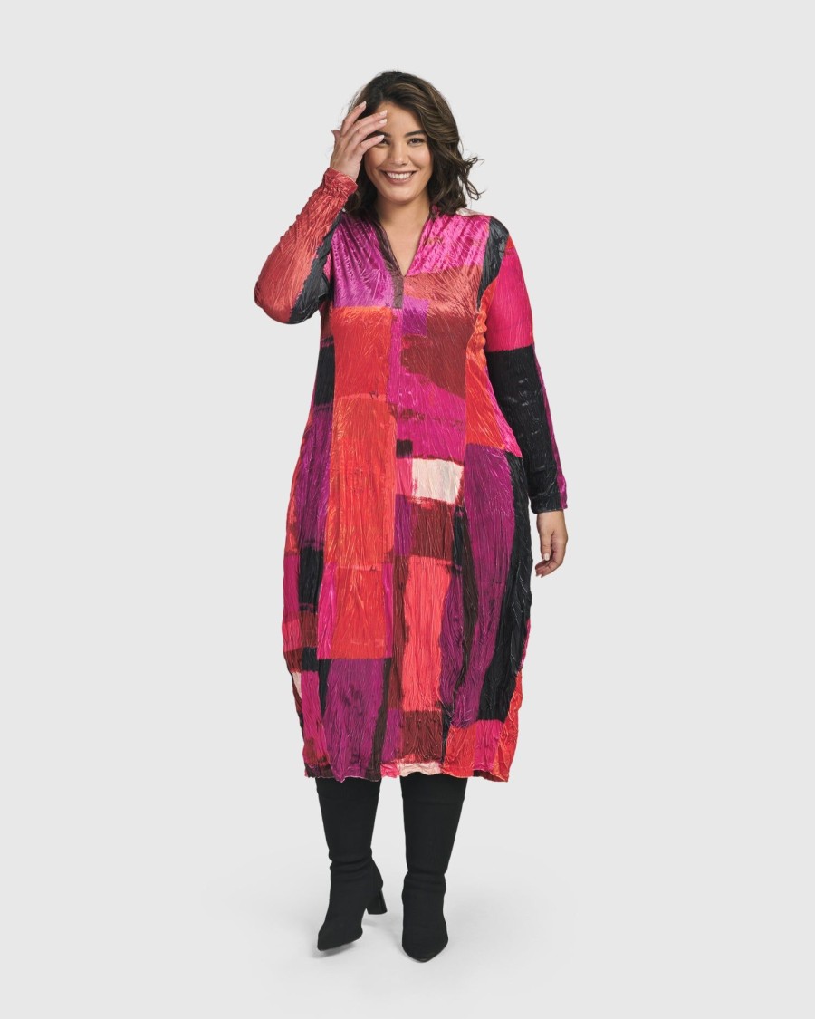 ALEMBIKA Sunset Strip Cocoon Dress, Magenta