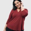 ALEMBIKA Essential V-Neck Top, Plum