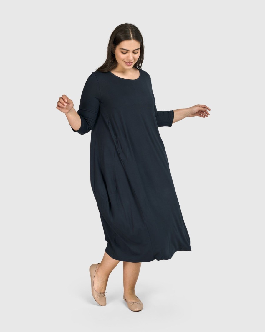 ALEMBIKA Essential Relaxed Midi Dress, Ocean