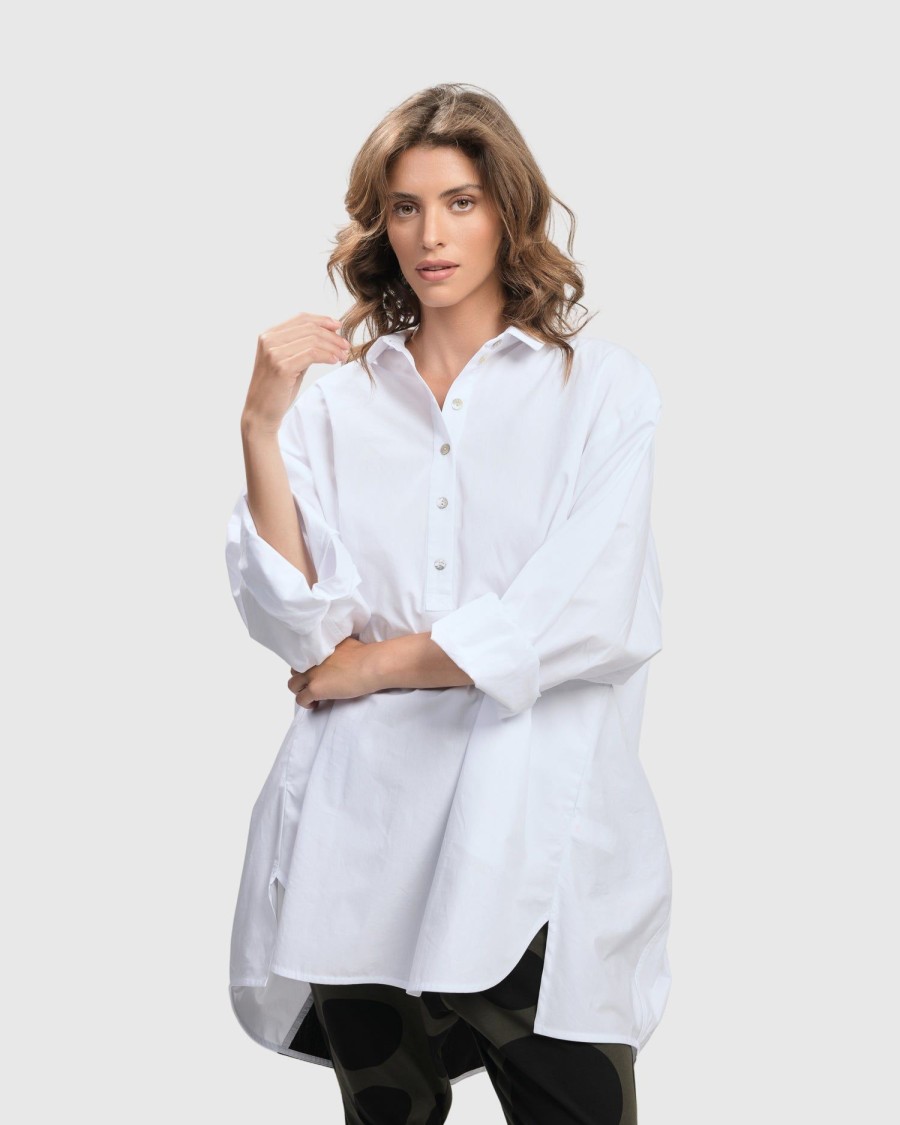 ALEMBIKA Urban Oversized Trapeze Shirt, White