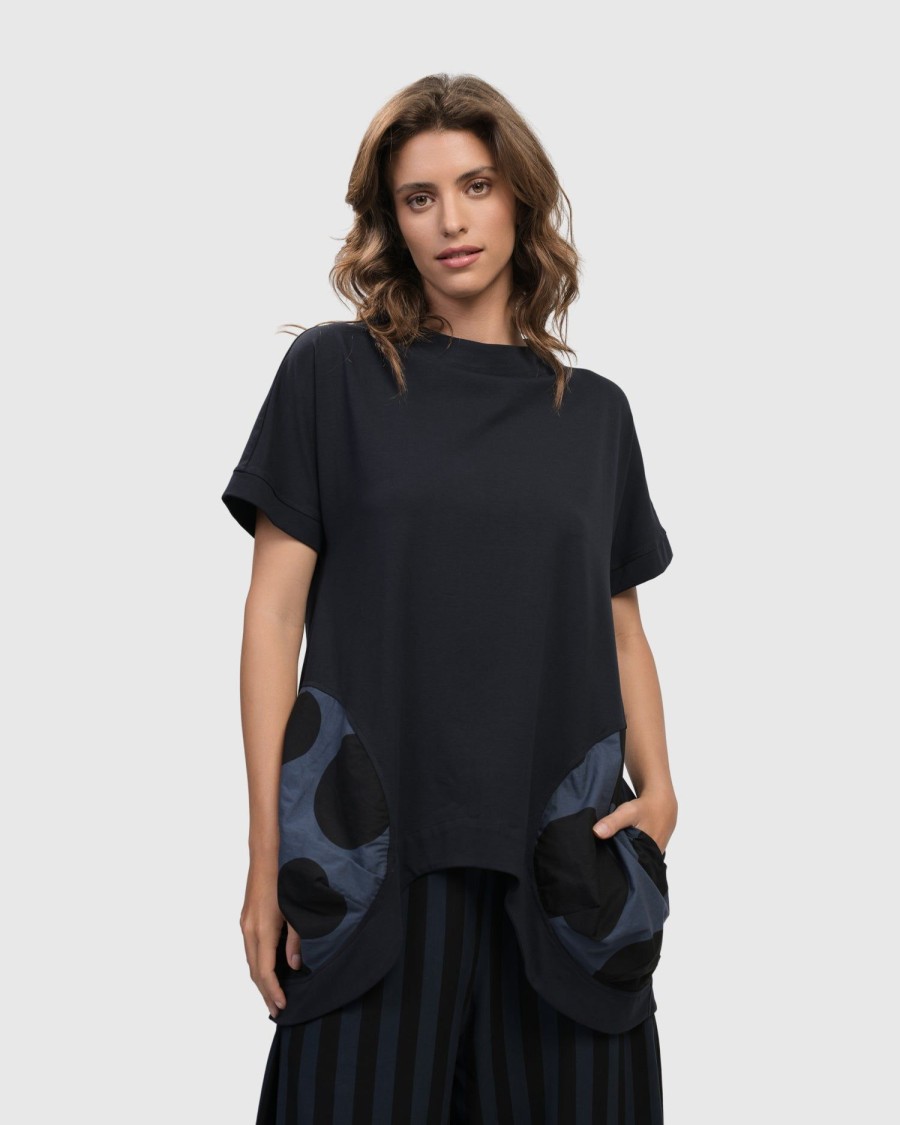 ALEMBIKA Urban Bells Tunic Top, Navy