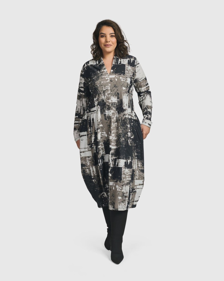 ALEMBIKA Digi Cocoon Dress, Marble