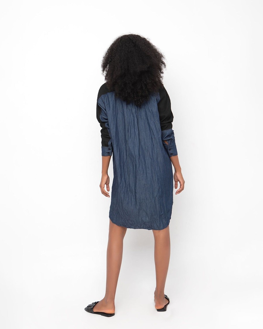 ALEMBIKA Ozai N Ku Patch Shirt Dress, Denim