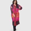 ALEMBIKA Sunset Strip Shirt Dress, Magenta