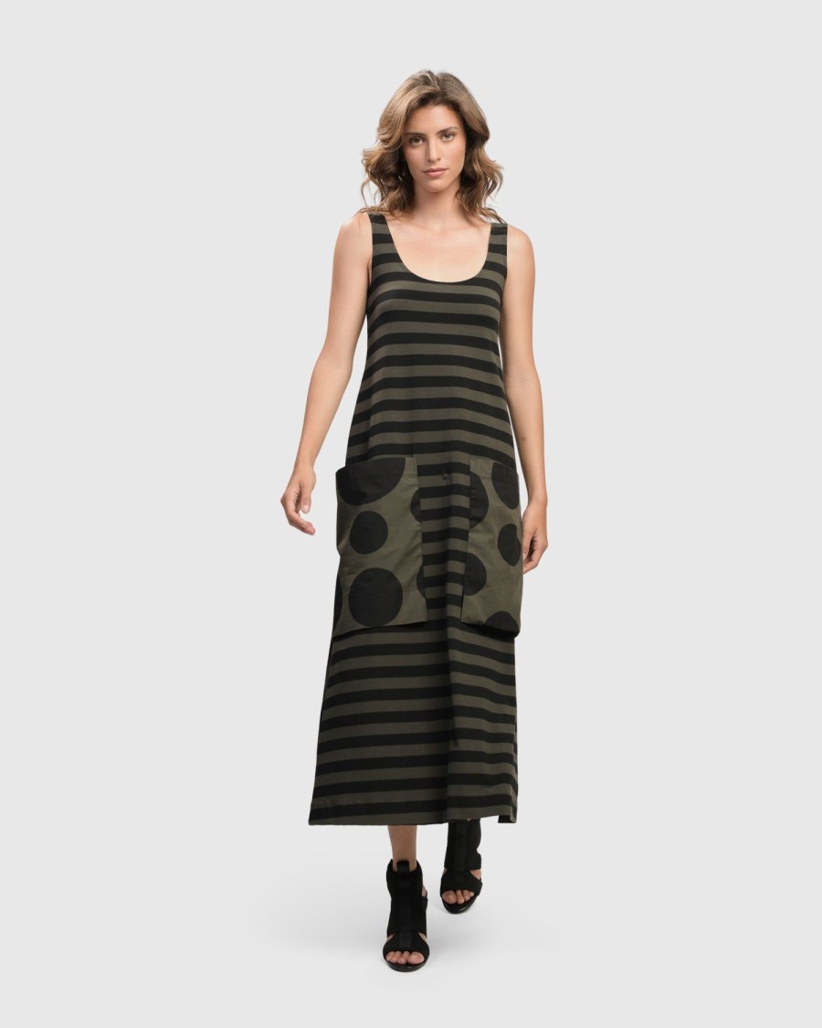 ALEMBIKA Urban Maxi Tank Dress, Khaki