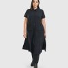 ALEMBIKA Matrix Short Sleeve Duster, Black