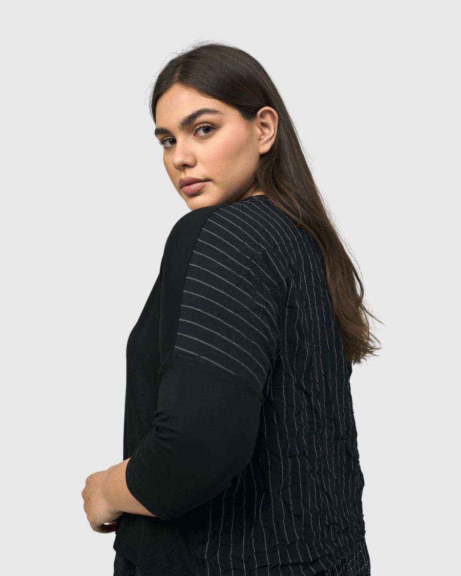 ALEMBIKA Andromeda Cropped Cardigan, Stripes