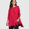 ALEMBIKA Essential Oversized Trapeze Top, Red Rose