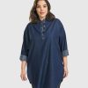 ALEMBIKA Daniella Tunic Top, Denim