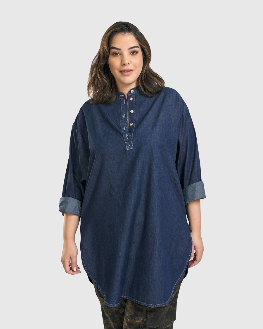 ALEMBIKA Daniella Tunic Top, Denim