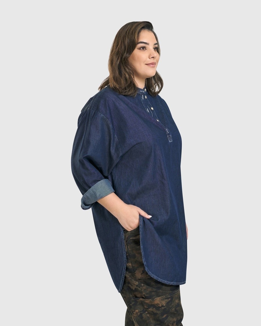 ALEMBIKA Daniella Tunic Top, Denim