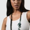 ALEMBIKA Seahorse Bead Necklace, Sea Green