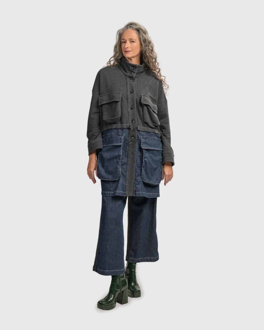 ALEMBIKA Urban Strut Boxy Coat, Denim