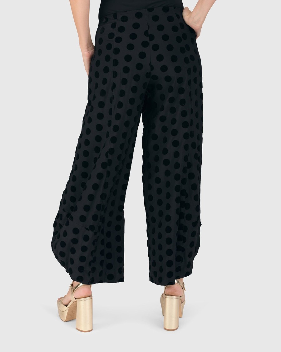 ALEMBIKA Dot Flocked Punto Pants, Black