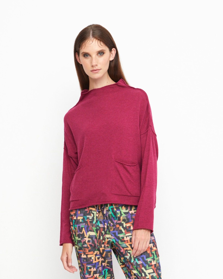 ALEMBIKA Ozai N Ku Techie Sweater Top, Ruby