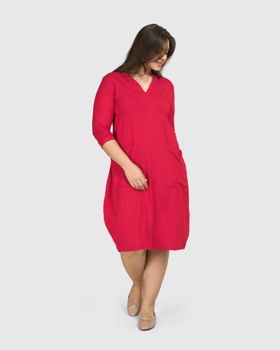 ALEMBIKA Essential Cargo Dress, Red Rose * Simplechicdress