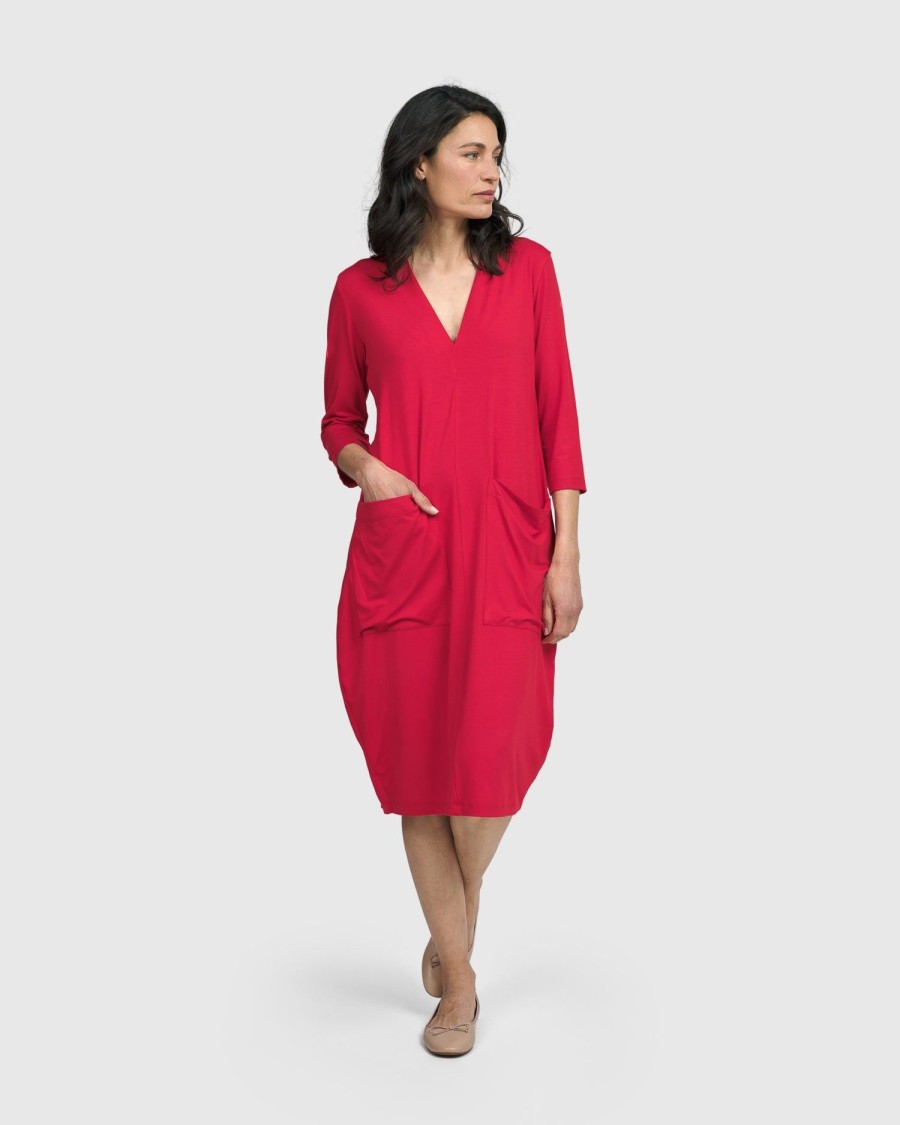 ALEMBIKA Essential Cargo Dress, Red Rose