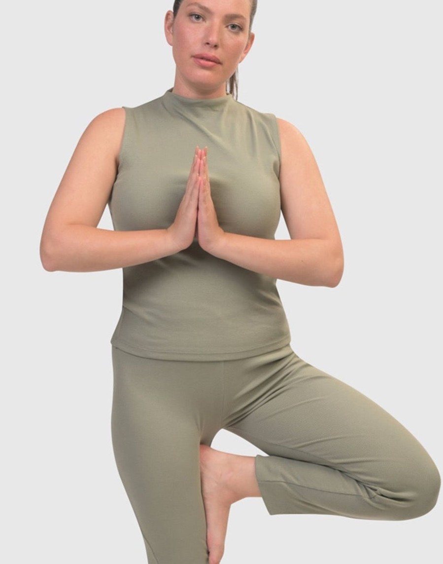 ALEMBIKA Asana High-Neck Top, Nature