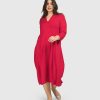 ALEMBIKA Essential Cocoon Dress, Red Rose