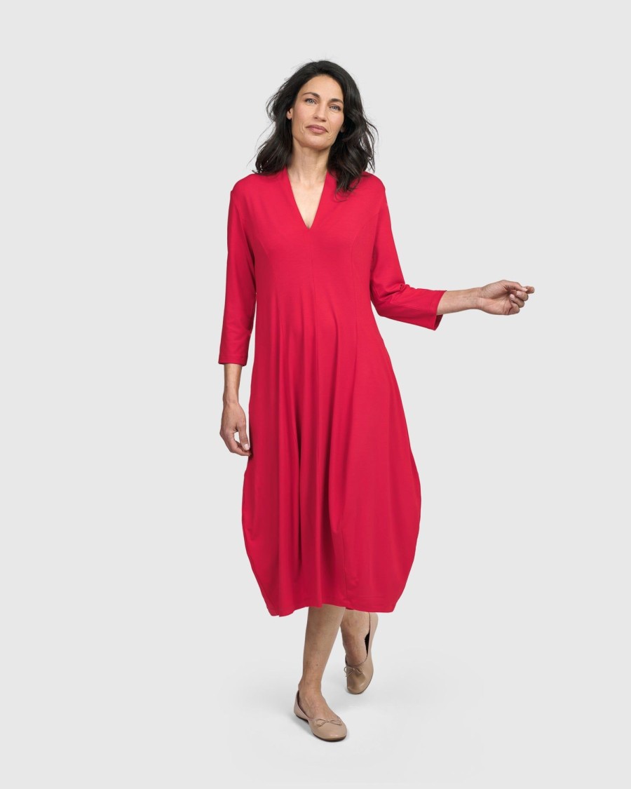 ALEMBIKA Essential Cocoon Dress, Red Rose