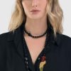 ALEMBIKA Tahiti Bird Bead Necklace, Multi/Black