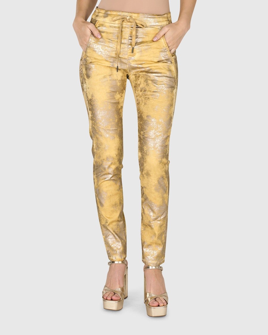 ALEMBIKA Iconic Stretch Jeans, Honey Gold