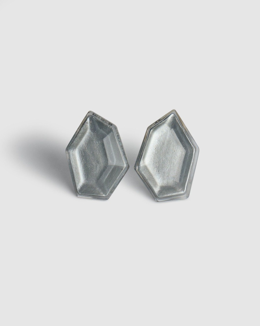 ALEMBIKA Smoke Faceted Clip Earrings, Starlight